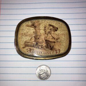 Vintage Comical Golfing Belt Buckle Gotta Love It